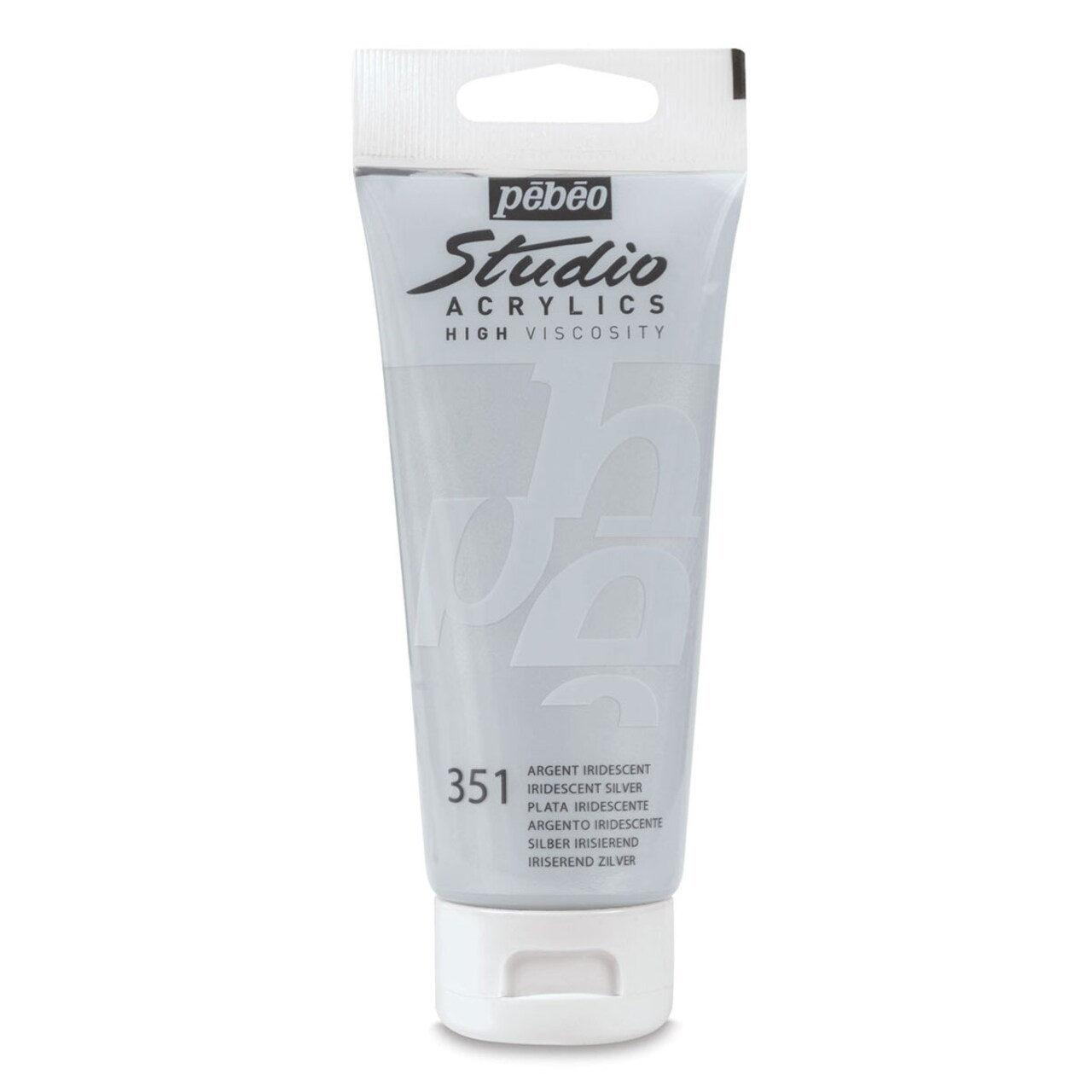 Pebeo High Viscosity Acrylics - Iridescent Silver, 100 ml tube